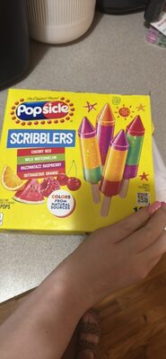 Scribblers Cherry Red, Wild Watermelon, Razzmatazz Raspberry, Outrageous Orange Flavored Ice Pops, Scribblers