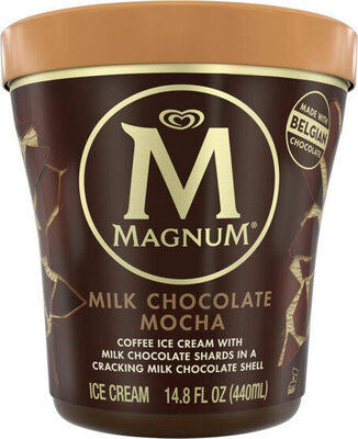 Milk Chocolate Mocha Coffee Ice Cream With Milk Chocolate Shards In A Cracking Milk Chocolate Shell, Milk Chocolate Mocha