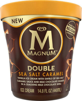 Double Sea Salt Caramel Vanilla Ice Cream With A Sea Salt Caramel Swirl And Milk Chocolate In A Milk Chocolate Shell, Double Sea Salt Caramel