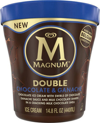 Double Chocolate & Ganache Chocolate Ice Cream With Swirls Of Chocolate Ganache Sauce And Milk Chocolate Shards In A Cracking Milk Chocolate Shell, Double Chocolate & Ganache