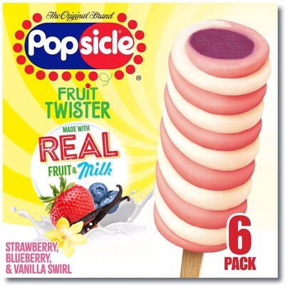Strawberry, Blueberry, & Vanilla Swirl Fruit And Vanilla Flavored Frozen Dairy Dessert Fruit Twister, Strawberry, Blueberry, & Vanilla Swirl