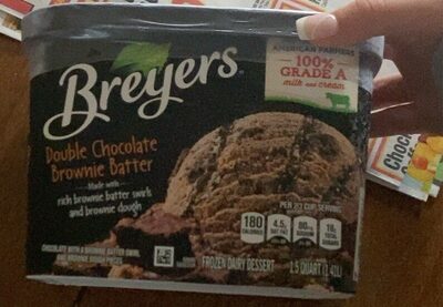 Double Chocolate Brownie Batter Chocolate With A Brownie Batter Swirl And Brownie Dough Pieces Frozen Dairy Dessert, Double Chocolate Brownie Batter