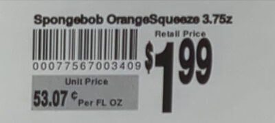 Orange Squeeze Fruit Juice Ice Pop, Orange Squeeze