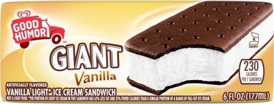 Vanilla Giant Flavored Vanilla Frozen Dairy Dessert Sandwich, Vanilla Giant