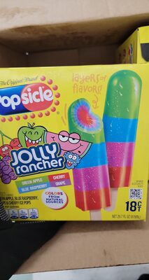 Jolly Rancher Ice Pops, Green Apple; Blue Raspberry; Grape; Cherry