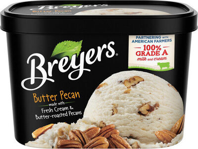 Butter Pecan Vanilla Flavor And Real Pecan Pieces Frozen Dairy Dessert, Butter Pecan
