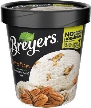Butter Pecan Vanilla Flavor And Real Pecan Pieces Frozen Dairy Dessert, Butter Pecan
