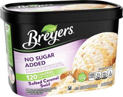 Salted Caramel Swirl Vanilla And Salted Caramel Flavor And Toffee Pieces No Sugar Added Frozen Dairy Dessert, Salted Caramel Swirl