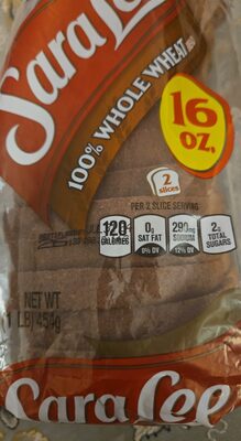 Sara Lee, 100% Whole Wheat Bread