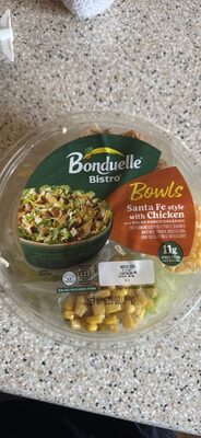 Santa Fe Style Bed Of Romaine Lettuce, White Meat Chicken, Roasted Corn, Four-Cheese Blend, Tortilla Chips And Salsa Ranch Dressing, Santa Fe Style