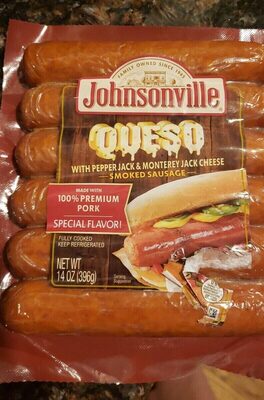 Queso With Pepper Jack & Monterey Jack Cheese Smoked Sausage, Queso With Pepper Jack & Monterey Jack Cheese