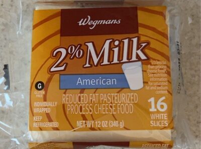 American 2% Milk Reduced Fat Pasteurized Process Cheese Food, American