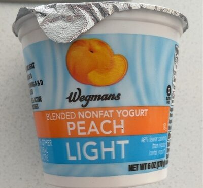 Peach Blended Light Nonfat Yogurt, Peach