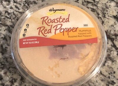 Hummus Topped With Roasted Red Peppers, Roasted Red Pepper