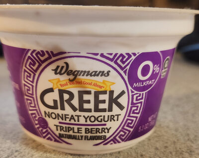 Triple Berry Fruit On The Bottom Nonfat Greek Strained Yogurt, Triple Berry