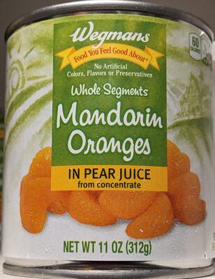Whole Segments Fruit In Pear Juice, Mandarin Oranges