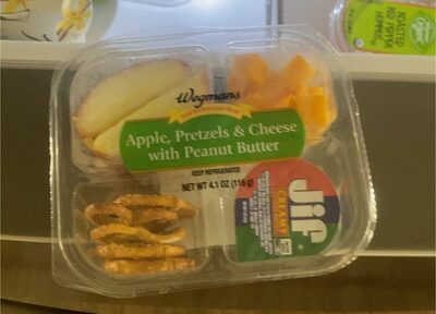 Apple, Pretzels & Cheese With Peanut Butter, Peanut Butter
