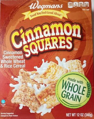 Cinnamon Squares Sweetened Whole Wheat & Rice Cereal With Cinnamon, Cinnamon Squares