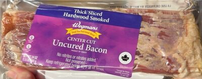 Hardwood Smoked Thick Sliced Center Cut Uncured Bacon, Hardwood Smoked