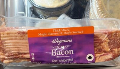 Maple Flavored & Maple Smoked Thick Sliced Center Cut Bacon, Maple