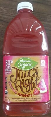 Juic'D Right, Watermelon Strawberry Flavored Juice Beverage Blend Of Apple, Watermelon And Strawberry Juices From Concentrate, Watermelon Strawberry