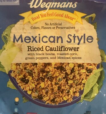 Mexican Style Riced Cauliflower With Black Beans, Roasted Corn, Green Peppers, And Mexican Spices, Mexican Style