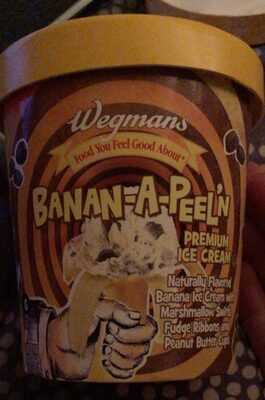 Banana Flavored Premium Ice Cream With Marshmallow Swirls, Fudge Ribbons & Peanut Butter Cups, Banana