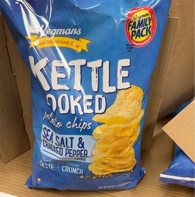 Sea Salt & Cracked Pepper Flavored Kettle Cooked Potato Chips, Sea Salt & Cracked Pepper