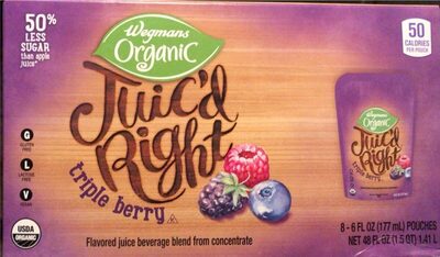 Juic'D Right, Triple Berry Flavored Juice Beverage Blend, Triple Berry