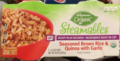 Steamables, Seasoned Brown Rice & Ups Quinoa With Garlic, Garlic