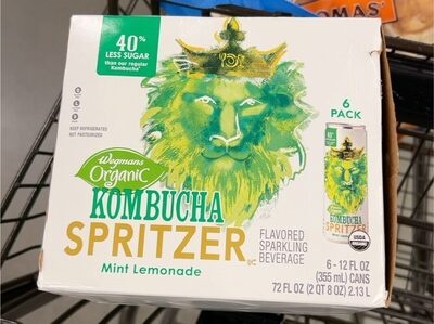 Mint Lemonade Kombucha Spritzer Flavored Sparkling Beverage, Mint Lemonade