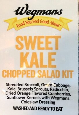 Sweet Kale Shredded Broccoli, Green Cabbage, Kale, Brussles Sprouts, Radichhio, Dried Orange Flavored Cranberries, Sunflower Kernels With Wegmans Coleslaw Dressing Chopped Salad Kit, Sweet Kale