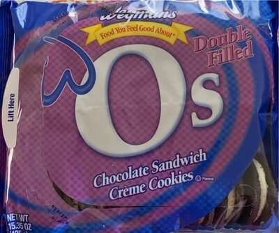 Chocolate Wos Double Filled Sandwich Creme Cookies, Chocolate