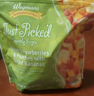 Diced Strawberries & Peaches With Sliced Bananas, Strawberries & Peaches, Bananas
