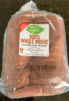 Organic 100% Whole Wheat Sandwich Bread, 100% Whole Wheat