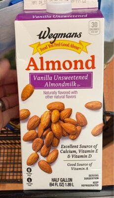 Vanilla Unsweetened Flavored Almondmilk, Vanilla Unsweetened