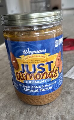 Crunchy No Sugar Added & Unsalted Almond Butter, Crunchy No Sugar Added & Unsalted Almond