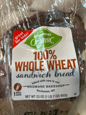 100% Whole Wheat Sandwich Bread, 100% Whole Wheat
