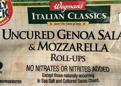Uncured Genoa Salami & Mozzarella Roll-Ups, Uncured Genoa Salami & Mozzarella