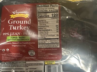 99% Lean 1% Fat Ground Turkey