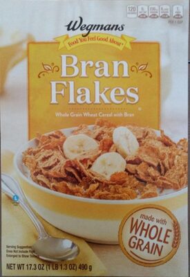 Bran Flakes Whole Grain Wheat Cereal, Bran Flakes