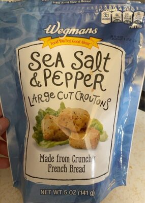 Sea Salt & Pepper Large Cut Croutons Crunchy French Bread, Sea Salt & Pepper