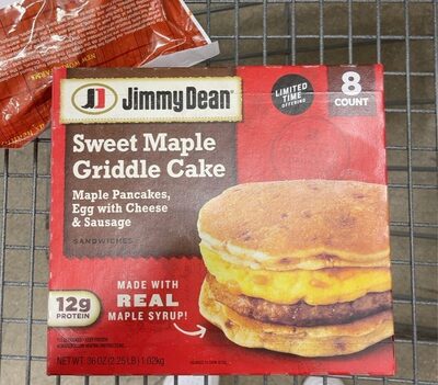 Sweet Maple Griddle Pancakes, Egg With Cheese & Sausage Sandwiches, Sweet Maple