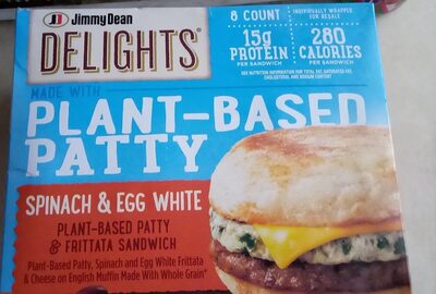 Spinach & Egg White Plant-Based Patty Frittata Sandwich, Spinach & Egg White
