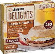 Applewood Smoke English Muffin Chicken Sausage Patty, Egg Whites, Sharp American Cheese Sandwiches, Applewood Smoke