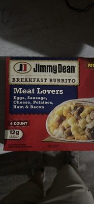 Meat Lovers Eggs, Sausage, Cheese & Bacon Breakfast Burritos, Meat Lovers