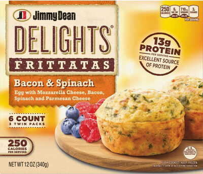 Bacon & Spinach Egg With Mozzarella Cheese, Bacon, Spinach And Parmesan Cheese Frittatas, Bacon & Spinach