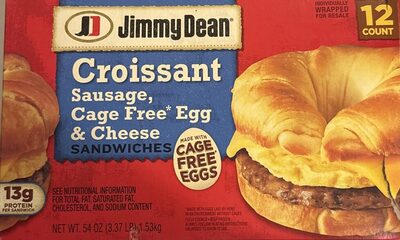 Sausage, Cage Free Egg & Cheese Croissant Sandwiches, Sausage, Cage Free Egg & Cheese