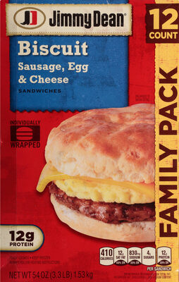Sausage, Egg & Cheese Biscuit Sandwiches, Sausage, Egg & Cheese