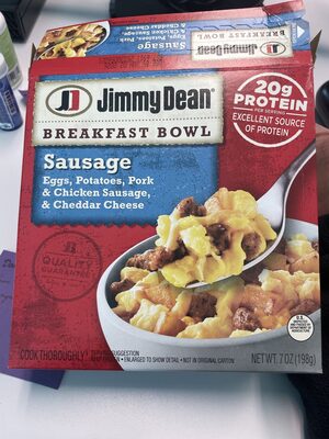 Sausage Eggs, Potatoes, Sausage & Cheddar Cheese Breakfast Bowl, Sausage